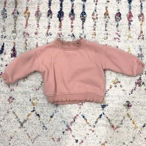 Zara pink mock neck sweatshirt (6-9 months)